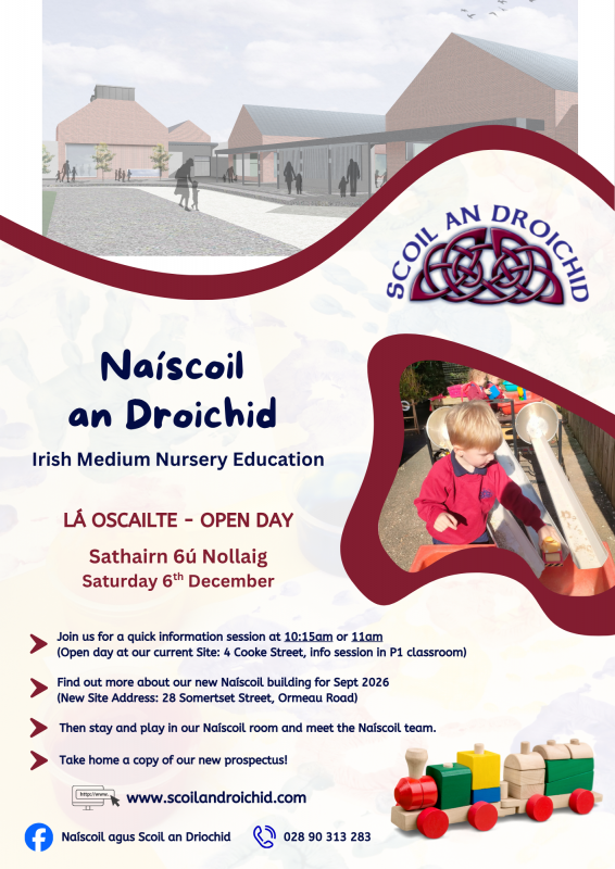 Lá Oscailte na Naíscoile - Naíscoil Open Day SATURDAY 6TH DECMEBER
